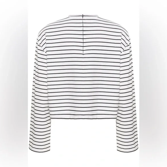 Gestuz Sibagz Stripe Top Bluser White Black Stripe S - Picture 5 of 6